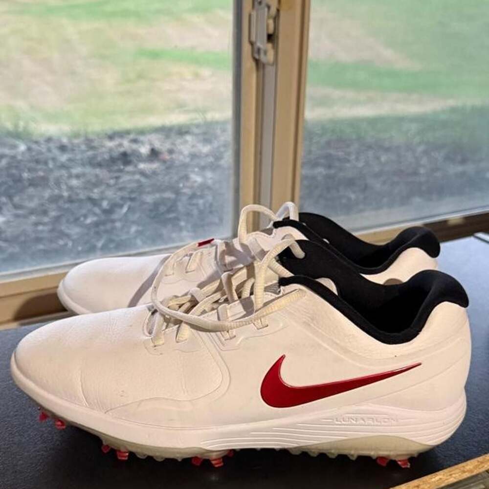 Nike Lunar Vapor Tour Golf Shoes White Red AQ2197-104 Size 9.5